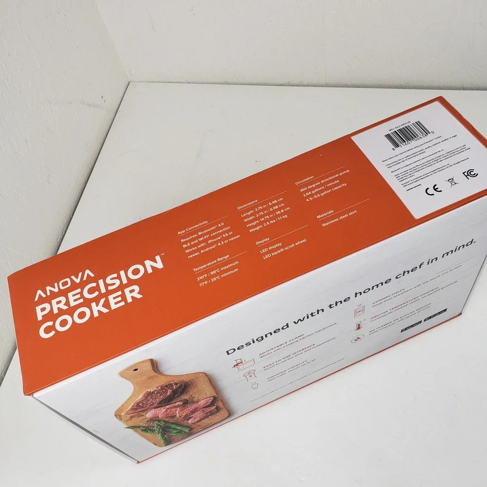 Anova Precision Cooker 900W Sous Vide Immersion Circulator Wi-Fi Black Silver